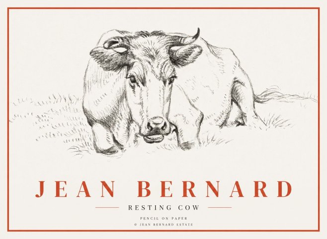Jean Bernard Resting Cow II No3 - Affiche