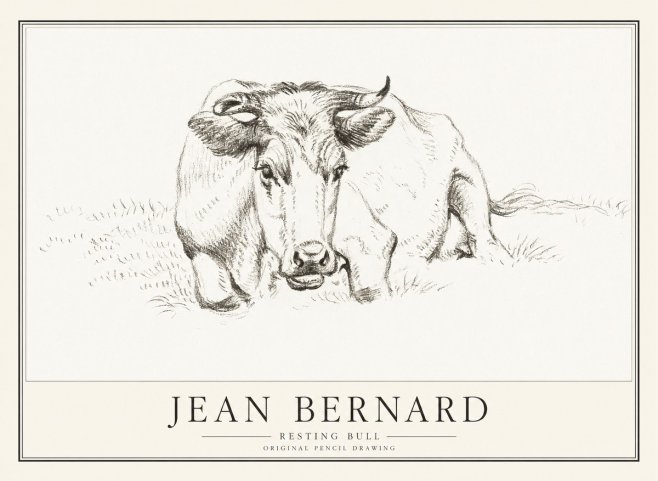 Jean Bernard Resting Cow II No4 - Affiche