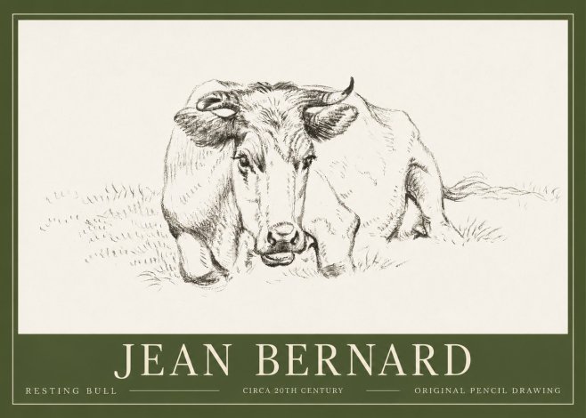 Jean Bernard Resting Cow II No6 - Affiche