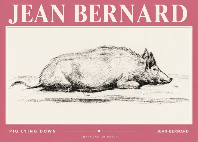 Jean Bernard Resting Pig I No4 - Affiche