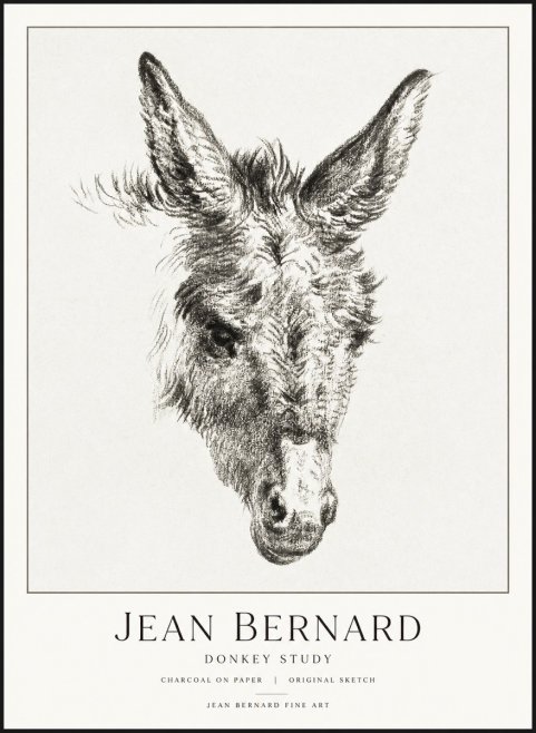 Jean Bernard Donkey Study IV No3 - Affiche