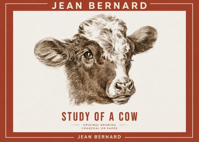 Jean Bernard Study of a Cow VIII No2 - Affiche