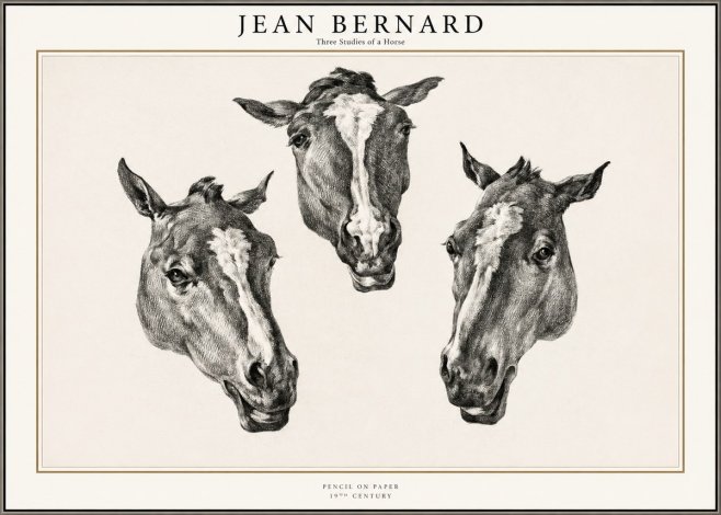 Jean Bernard Three Studies of a Horse No1 - Affiche