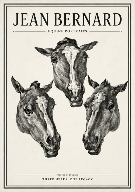 Jean Bernard Three Studies of a Horse No2 - Affiche