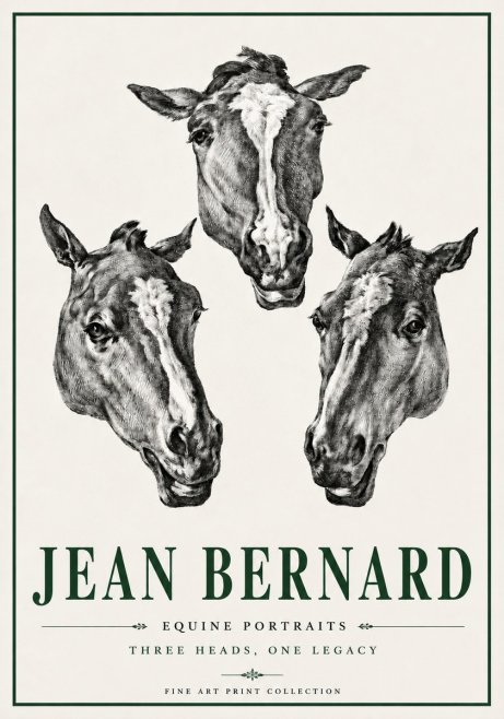 Jean Bernard Three Studies of a Horse No6 - Affiche