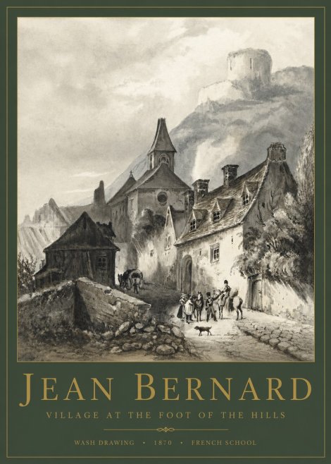 Jean Bernard Village at the Foot of the Hill No4 - Affiche