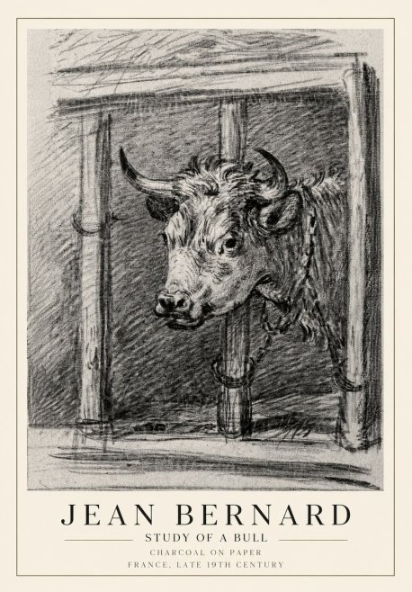 Jean Bernard Study of a Bull II No1 - Affiche