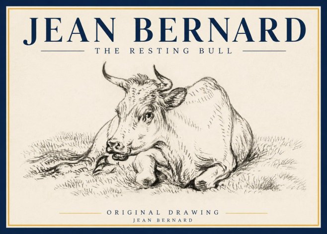 Jean Bernard Study of a Cow, Resting No5 - Affiche