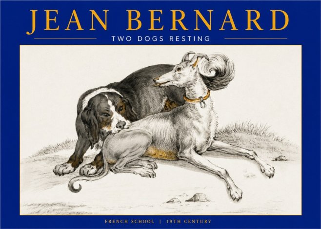 Jean Bernard Two Dogs Resting No2 - Affiche