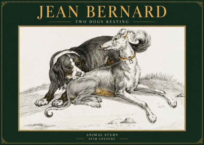 Jean Bernard Two Dogs Resting No5 - Affiche