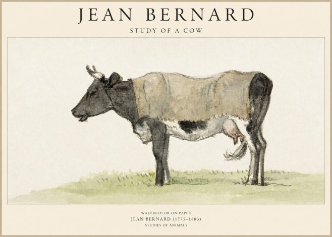 Jean Bernard Study of a Cow IX No6 - Affiche