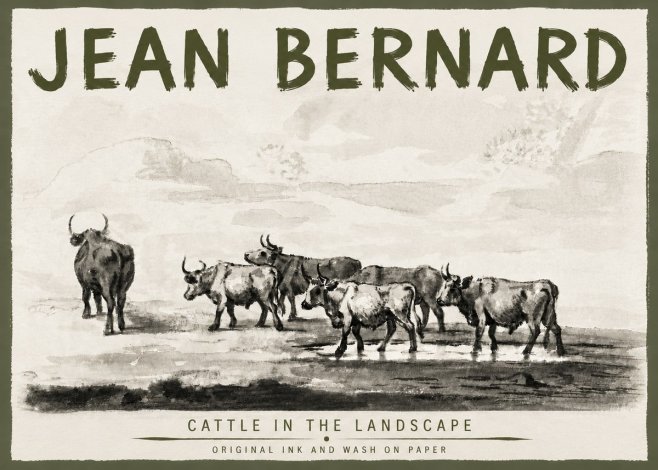 Jean Bernard Cattle in the Landscape No5 - Affiche