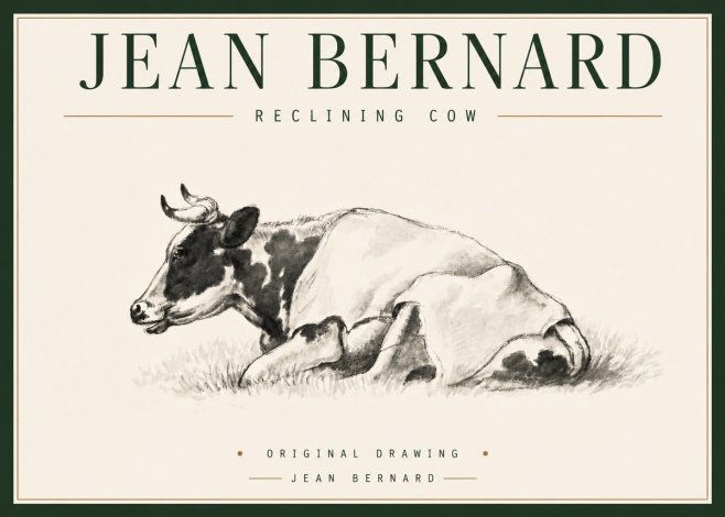 Jean Bernard Reclining Cow II No4 - Affiche