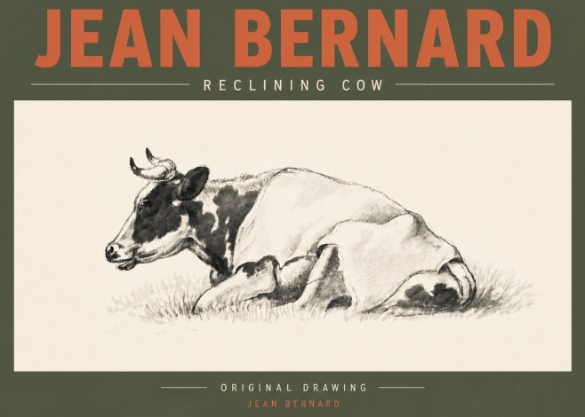 Jean Bernard Reclining Cow II No5 - Affiche