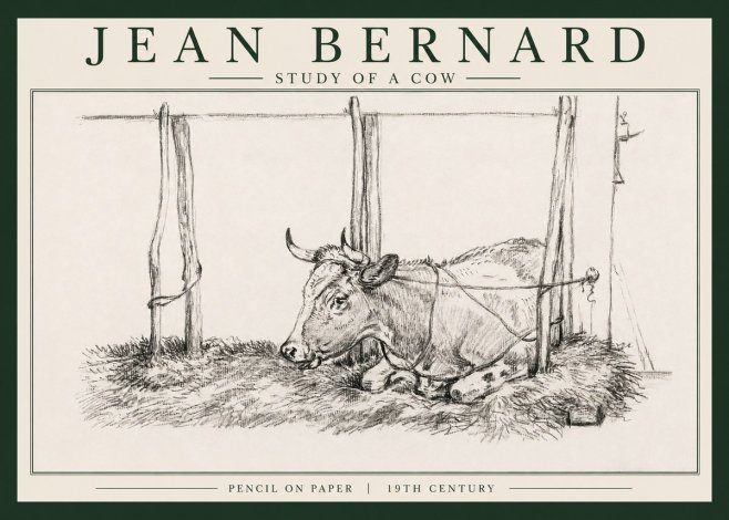 Jean Bernard A Resting Cow No4 - Affiche