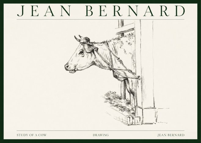 Jean Bernard Study of a Cow X No1 - Affiche