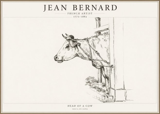 Jean Bernard Study of a Cow X No4 - Affiche