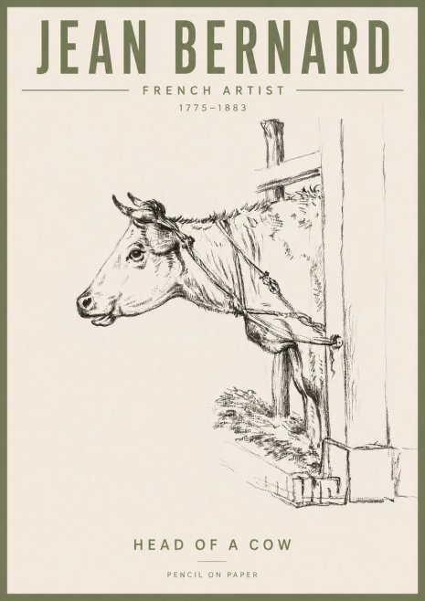 Jean Bernard Study of a Cow X No6 - Affiche