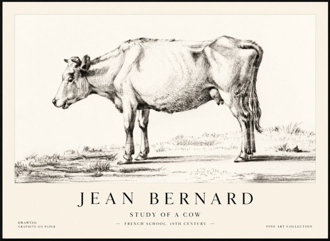 Jean Bernard Study of a Cow XI No2 - Affiche