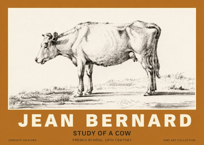 Jean Bernard Study of a Cow XI No3 - Affiche