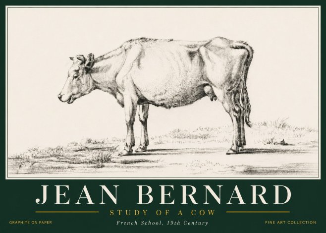 Jean Bernard Study of a Cow XI No6 - Affiche