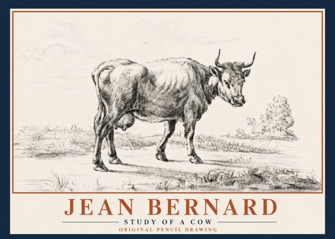 Jean Bernard Study of a Cow XII No5 - Affiche