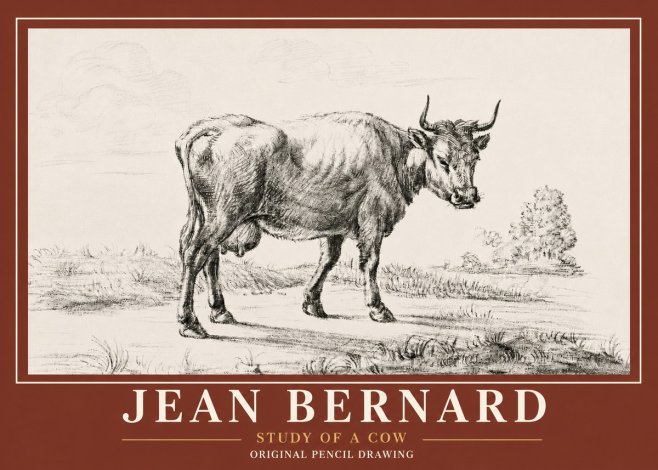 Jean Bernard Study of a Cow XII No6 - Affiche