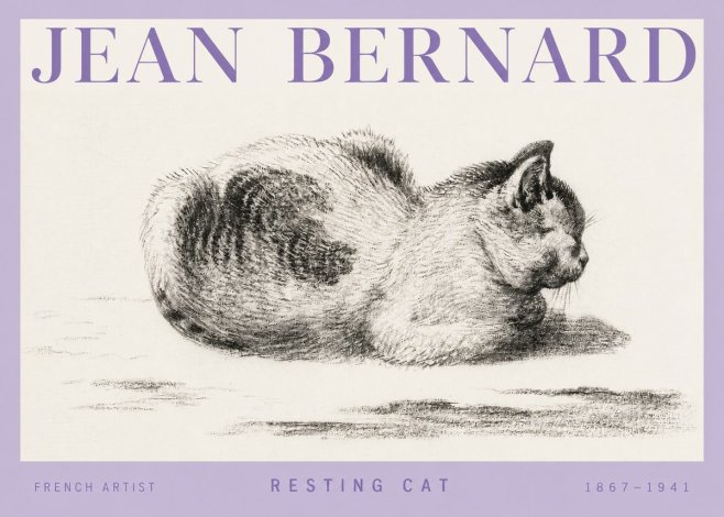 Jean Bernard Resting Cat No4 - Affiche