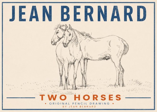 Jean Bernard Two Horses I No3 - Affiche
