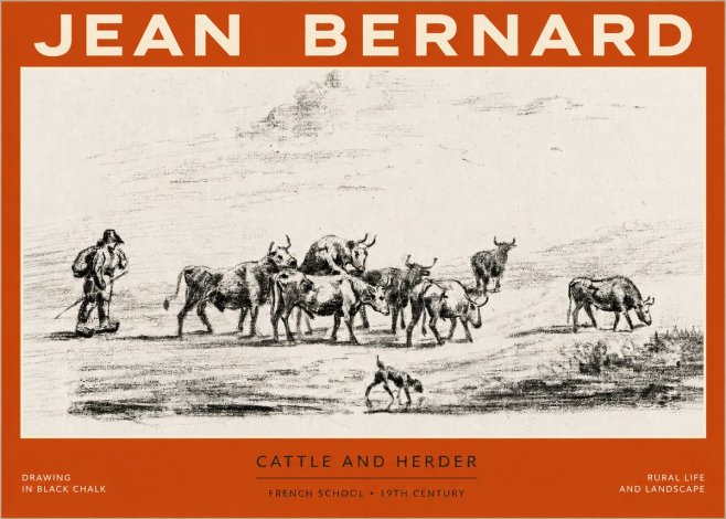 Jean Bernard Cattle and Herder No2 - Affiche