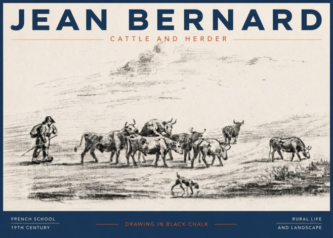 Jean Bernard Cattle and Herder No3 - Affiche
