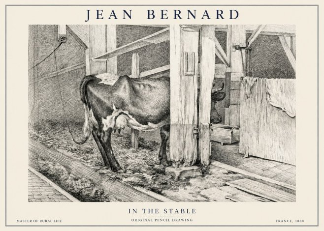 Jean Bernard Cow in a Stable No6 - Affiche
