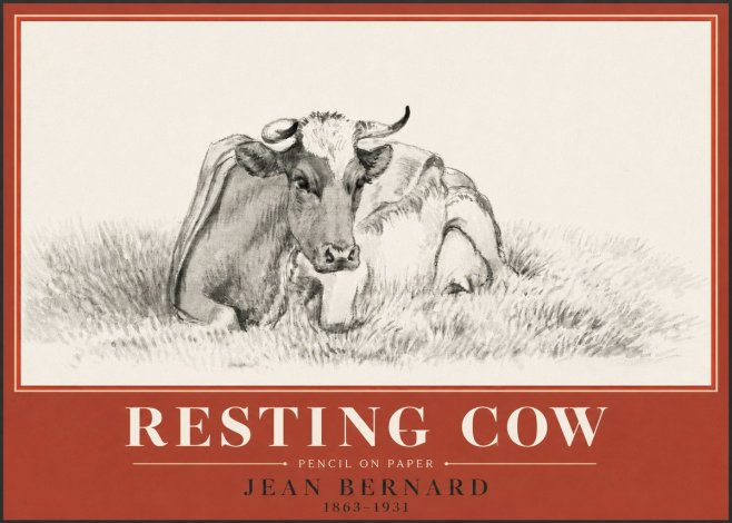 Jean Bernard Resting Cow IV No4 - Affiche