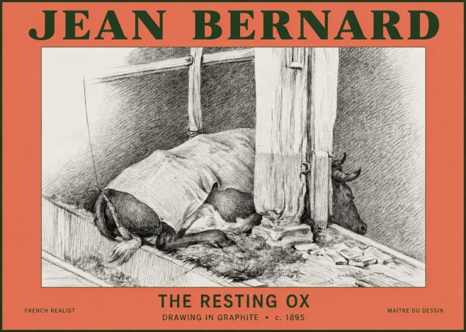 Jean Bernard The Resting Ox No2 - Affiche