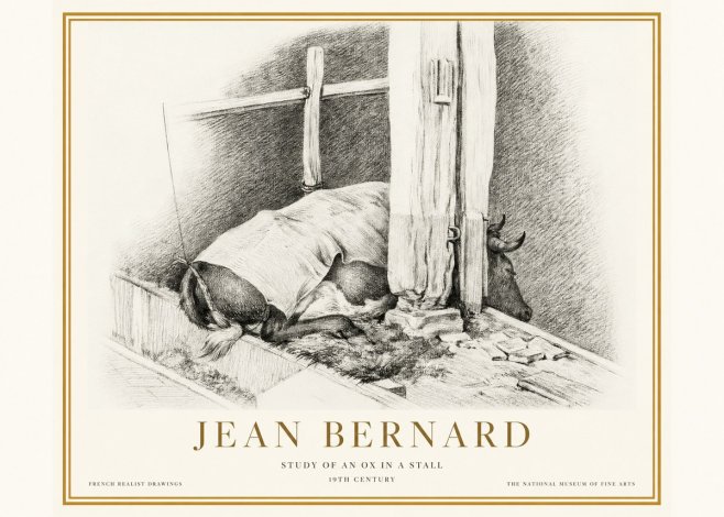 Jean Bernard The Resting Ox No5 - Affiche