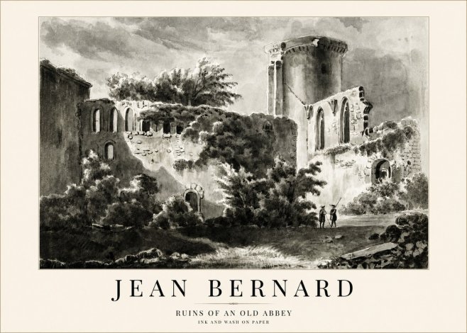 Jean Bernard Ruins of an Old Abbey No1 - Affiche