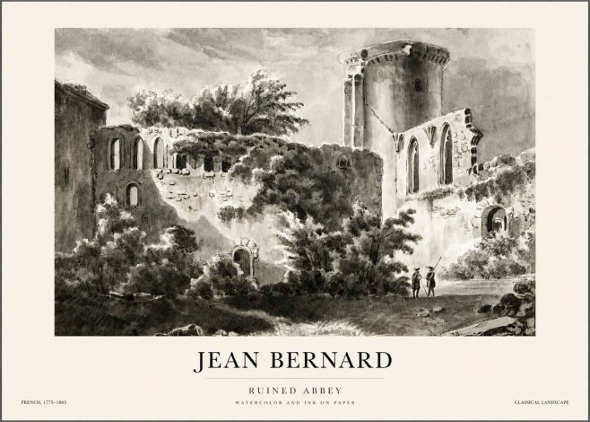 Jean Bernard Ruins of an Old Abbey No2 - Affiche