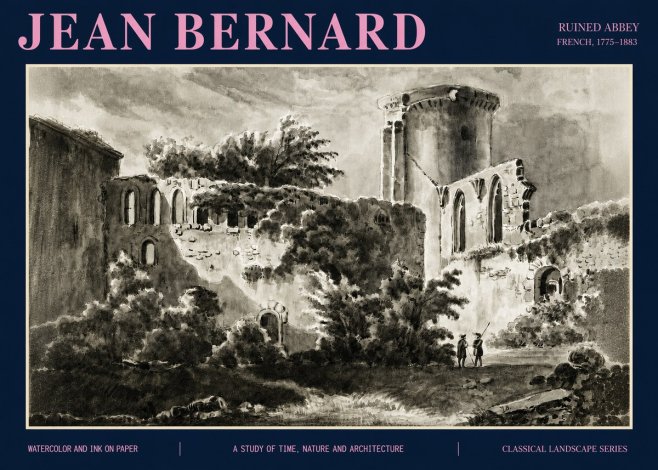 Jean Bernard Ruins of an Old Abbey No5 - Affiche