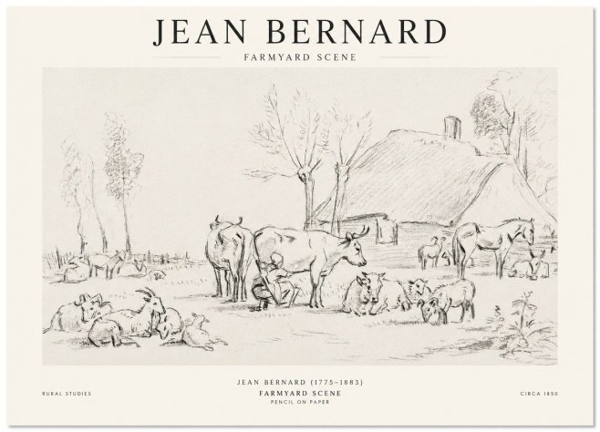 Jean Bernard Farmyard Scene No1 - Affiche