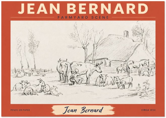 Jean Bernard Farmyard Scene No2 - Affiche