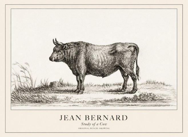 Jean Bernard Study of a Cow XIII No3 - Affiche