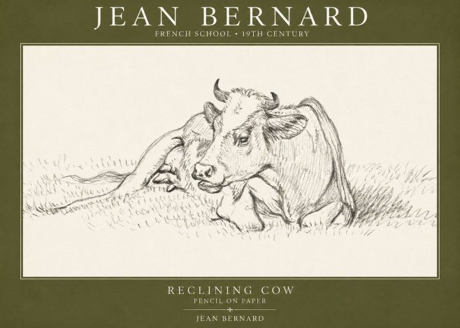 Jean Bernard Reclining Cow III No1 - Affiche