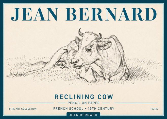 Jean Bernard Reclining Cow III No5 - Affiche