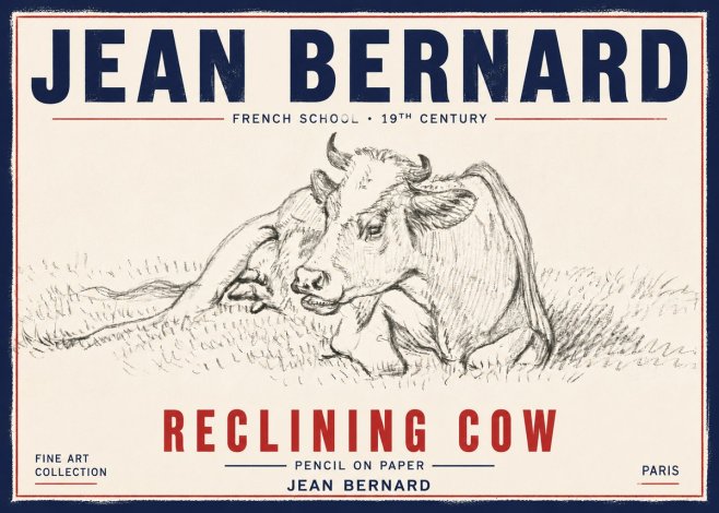 Jean Bernard Reclining Cow III No6 - Affiche