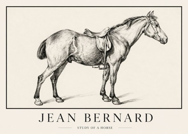 Jean Bernard Study of a Horse X No1 - Affiche