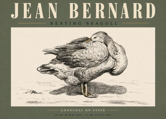 Jean Bernard Resting Seagull No5 - Affiche