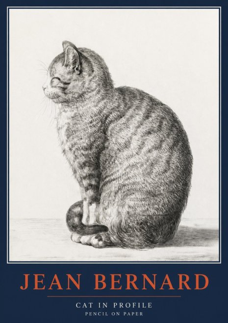 Jean Bernard Cat in Profile No2 - Affiche