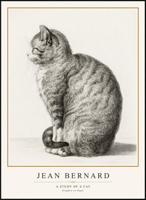 Jean Bernard Cat in Profile No3 - Affiche