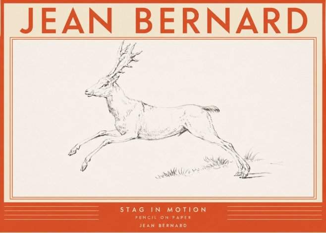 Jean Bernard Stag in Motion No2 - Affiche