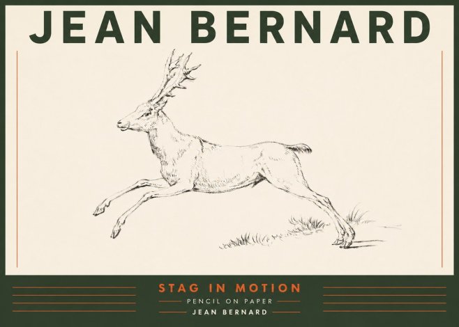 Jean Bernard Stag in Motion No4 - Affiche